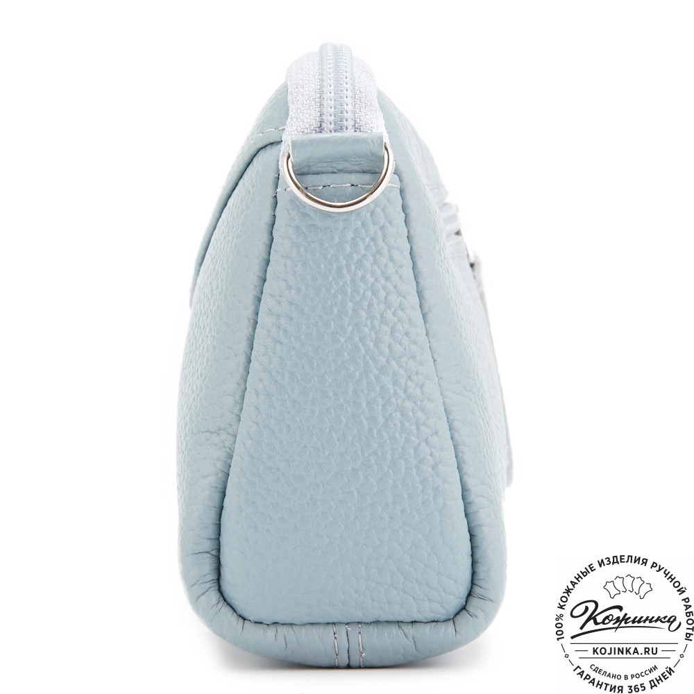 Кожаный клатч "Марта" (голубой)